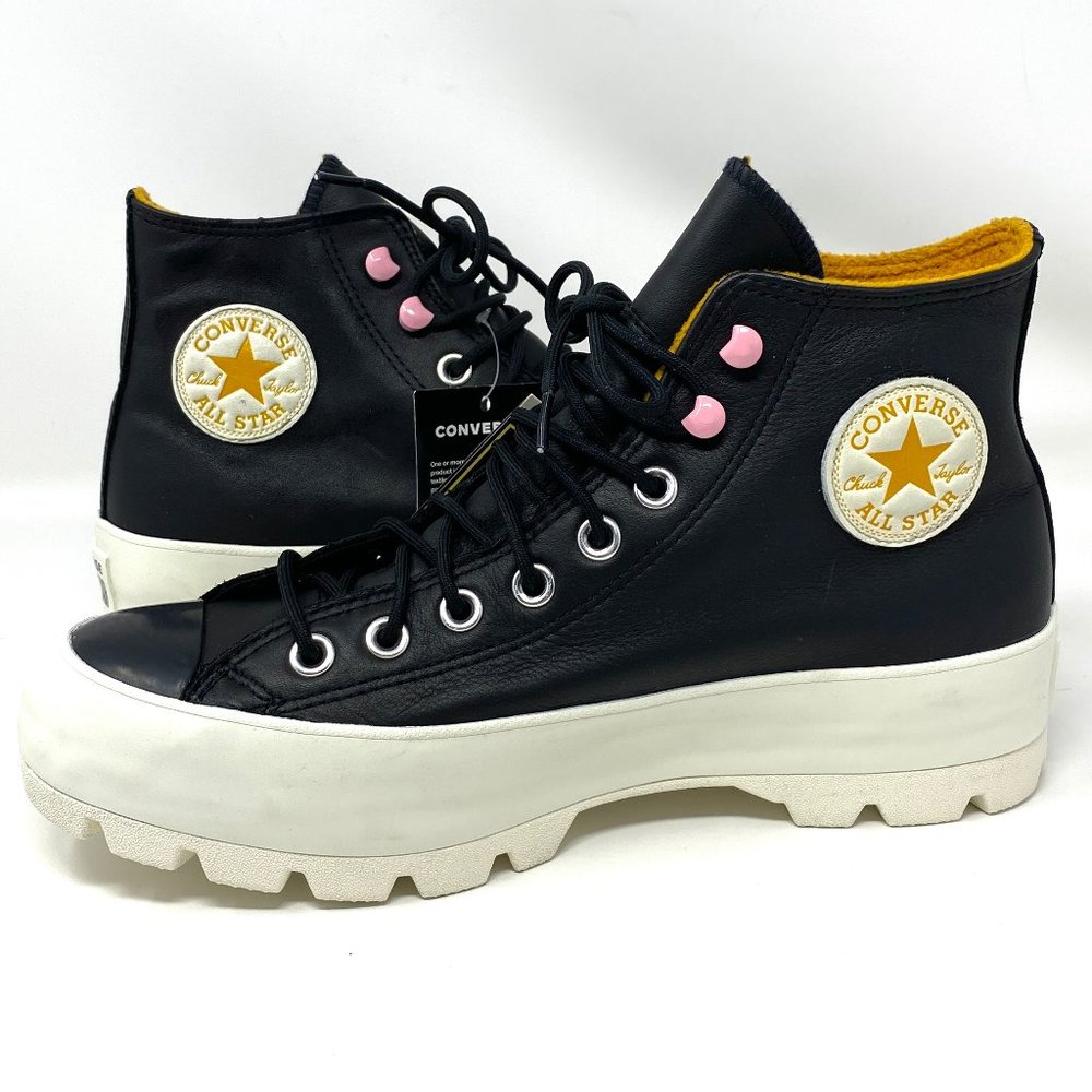 Converse Platform Sneaker Boot Women 568763C CTAS Lugged Winter Hi Black Leather